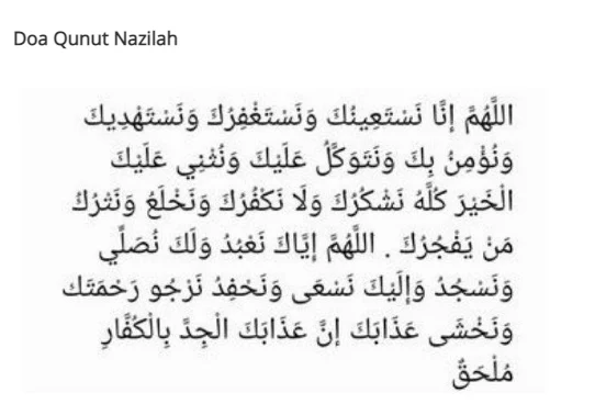Bacaan Doa Qunut Nazilah Saat Bencana