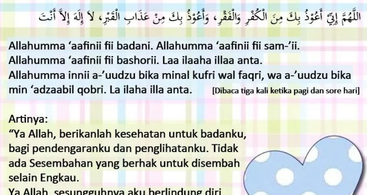 Doa Agar Diberi Kesehatan Jasmani dan Rohani