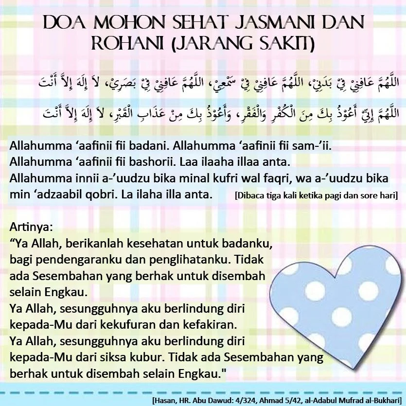 Doa Agar Diberi Kesehatan Jasmani dan Rohani