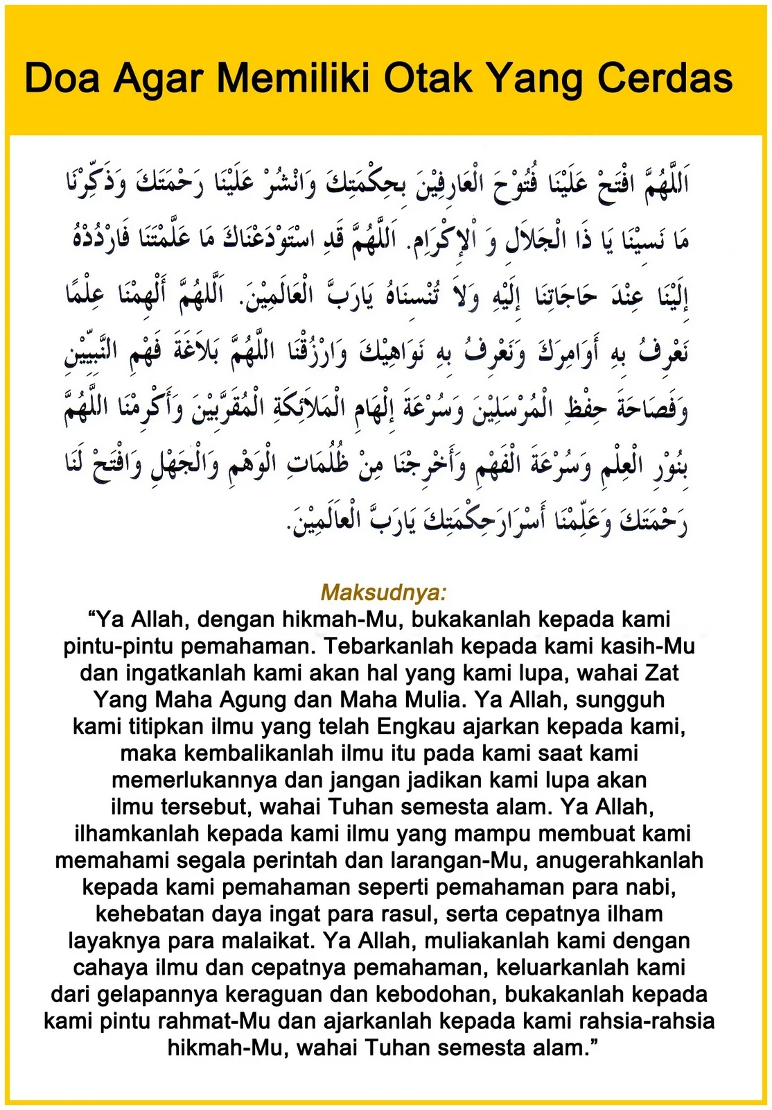 Doa Agar Otak Cerdas: Tata Cara dan Makna Spiritual