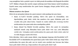 doa qunut hukum membaca: Perspektif Syariah dan Praktik Kontemporer