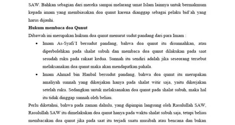 doa qunut hukum membaca: Perspektif Syariah dan Praktik Kontemporer