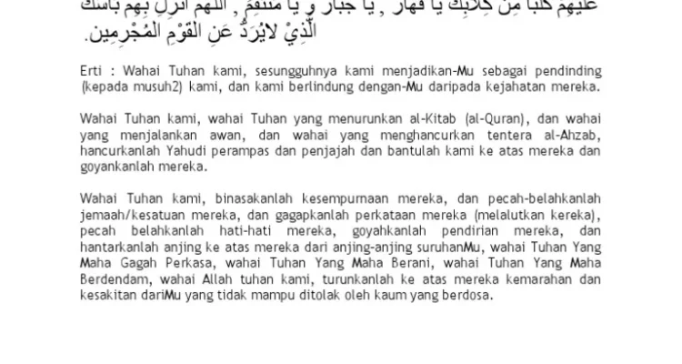 Doa Qunut Nazilah Lengkap Format PDF Siap Print: Pengertian dan Manfaat