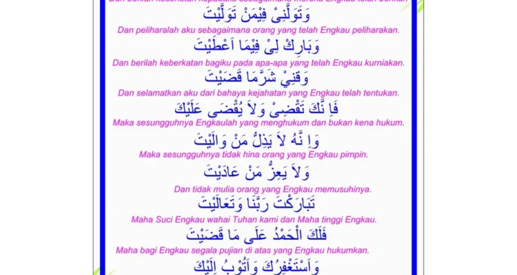 Doa Qunut Nazilah Teks Arab Latin Arti Perkata: Penjelasan Lengkap