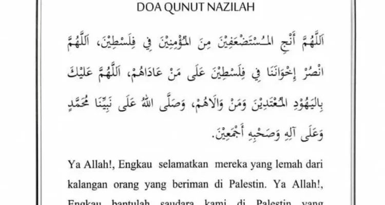 doa qunut nazilah untuk negeri: Pengertian dan Sejarah