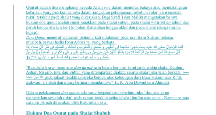 doa qunut setelah i’tidal: Pengertian dan Dasar Hukum
