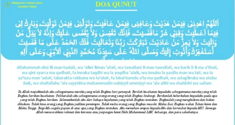 doa qunut subuh lengkap arab latin arti pdf: Teks Arab, Latin, dan Terjemahan