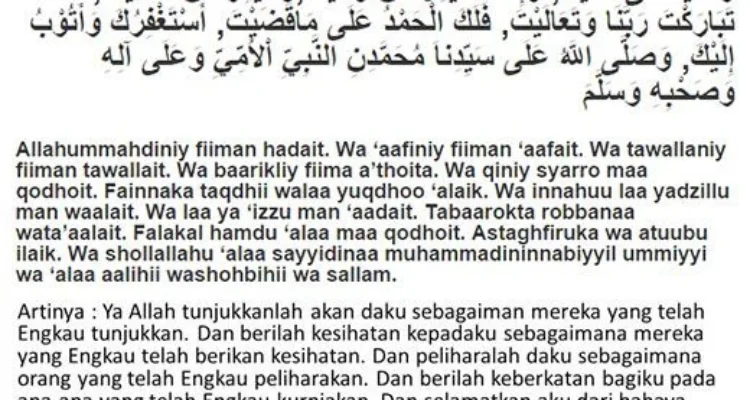 Doa Qunut Subuh Lengkap Hukum Menurut Ulama Fiqih