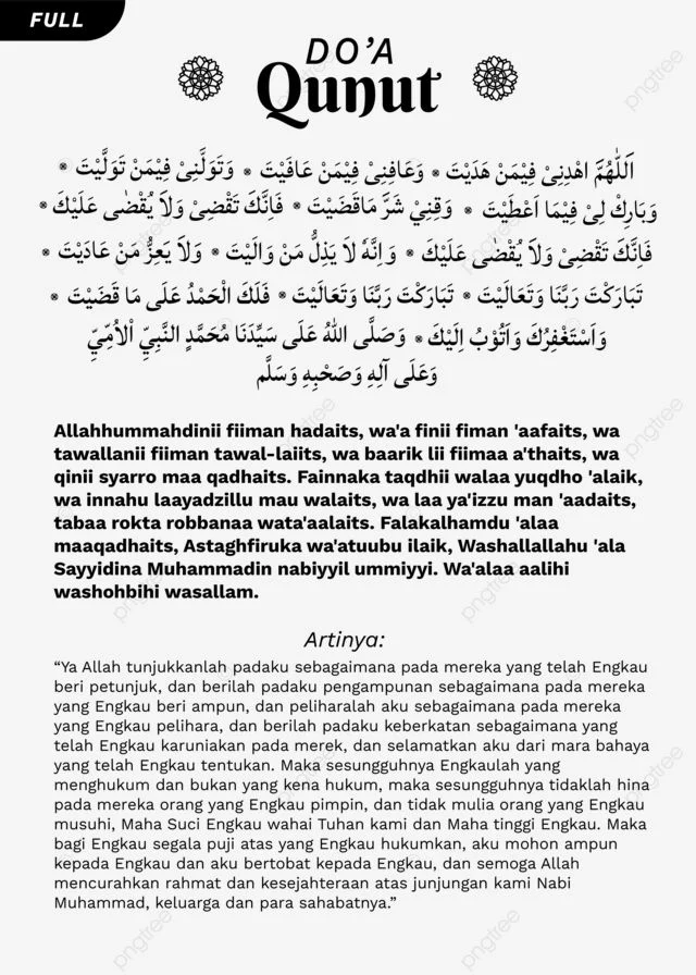 Doa Qunut Subuh Lengkap Referensi Ulama Ahlus Sunnah
