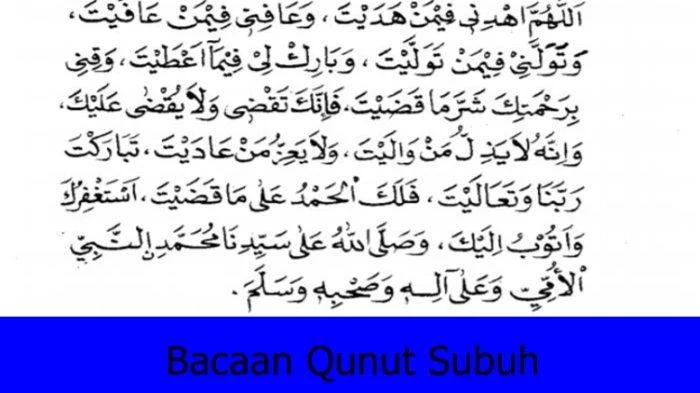 Doa Qunut Subuh Lengkap Update Terbaru Hari Ini