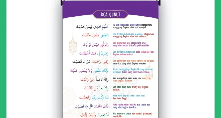 Doa Qunut Witir Lengkap Gambar Poster Masjid: Makna dan Tata Cara