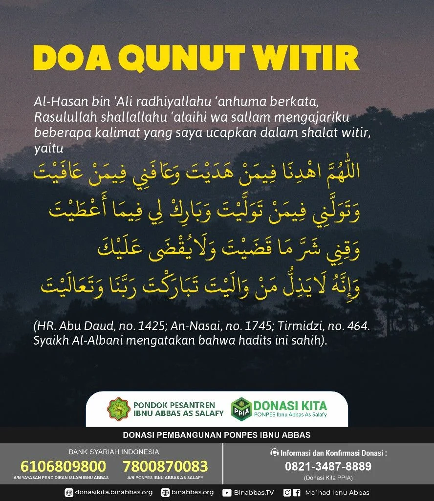 Doa Qunut Witir Sesuai Mazhab Syafi'i: Sejarah dan Dalil