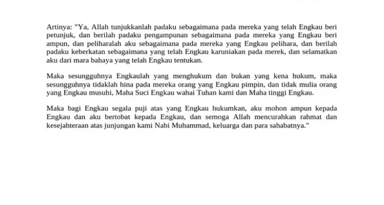 doa qunut witir versi cetak gratis pdf terbaru: Apa Itu dan Mengapa Penting?