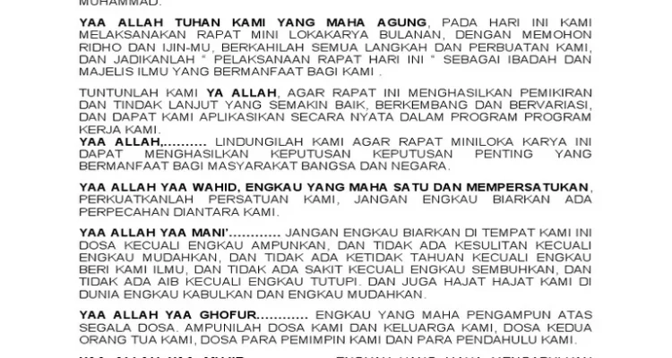 Doa untuk Menyukseskan Rapat: Makna dan Tujuan