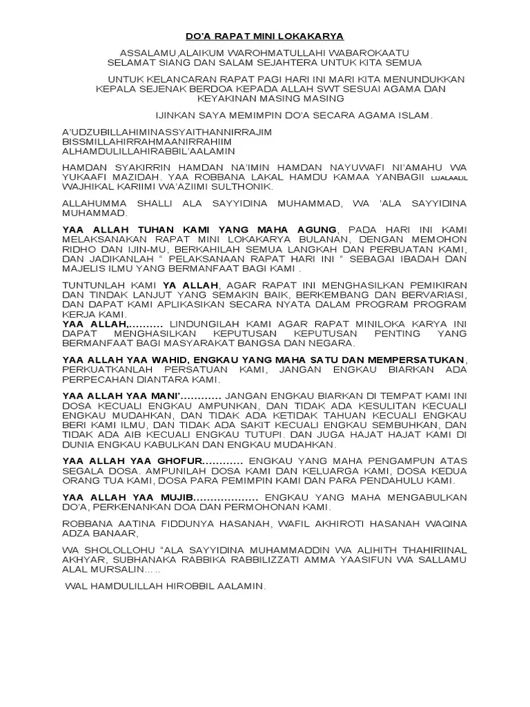 Doa untuk Menyukseskan Rapat: Makna dan Tujuan