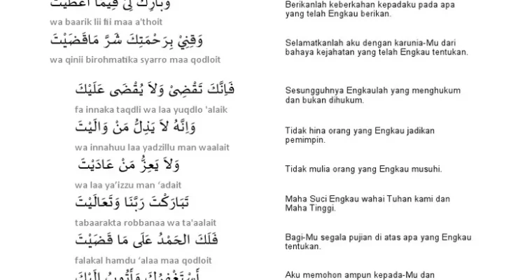 Download Doa Qunut PDF: Panduan Lengkap dan Praktis