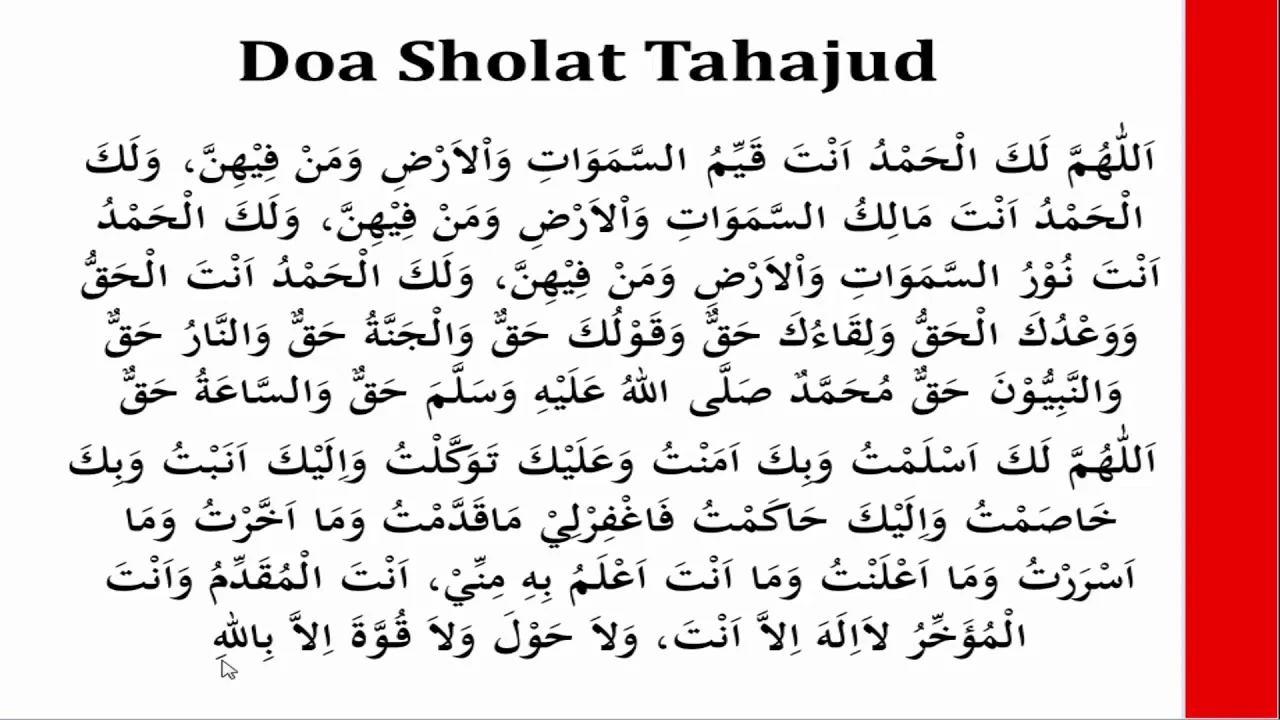 bacaan doa tahajud paling lengkap