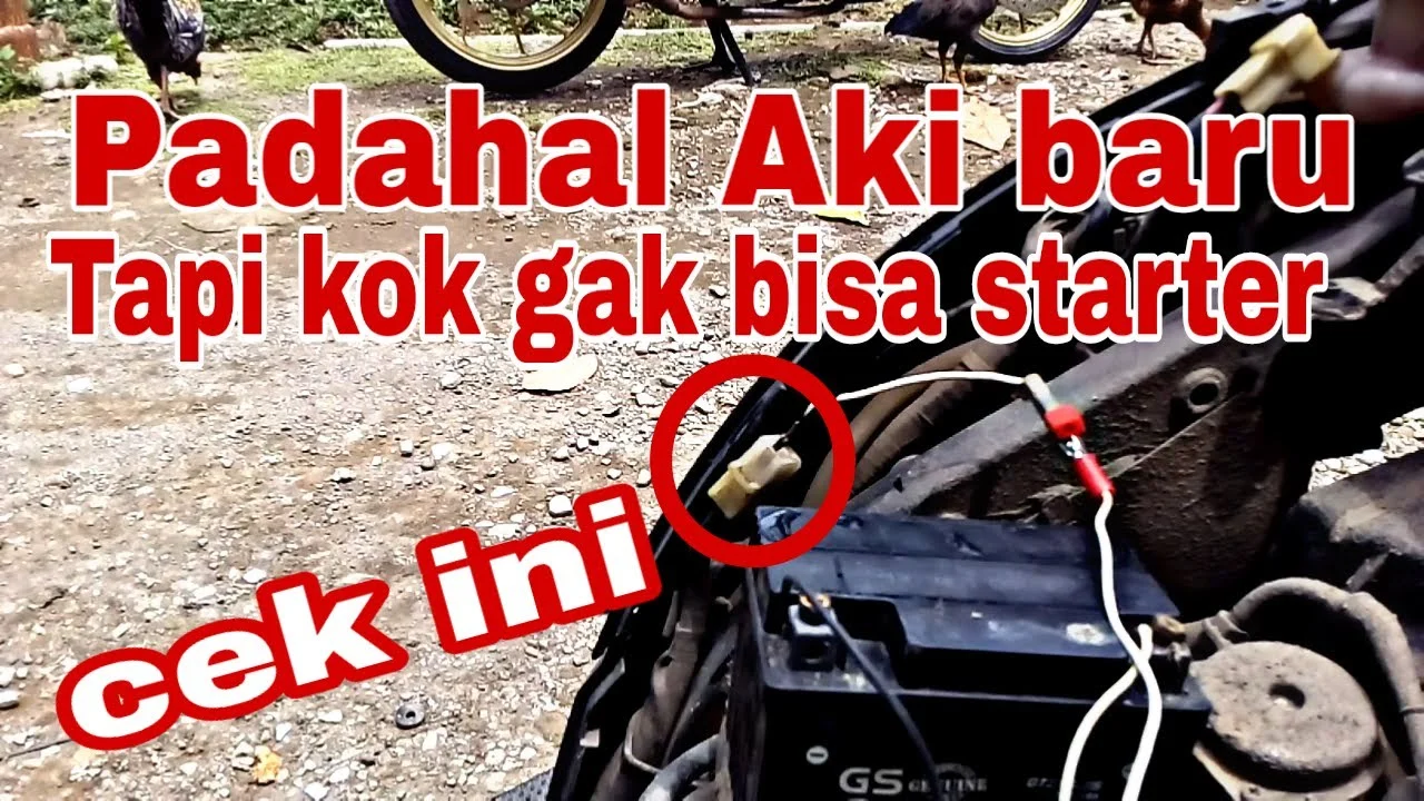 Cara mengatasi suara “tek‑tek” saat starter tapi aki baru