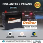 Cara pasang aki mobil merek Delkor Calcium Battery