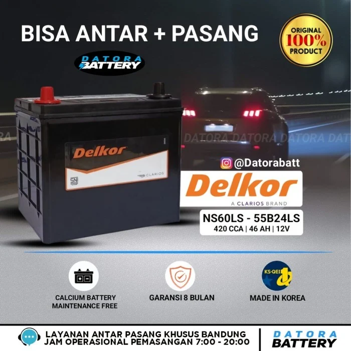 Cara pasang aki mobil merek Delkor Calcium Battery
