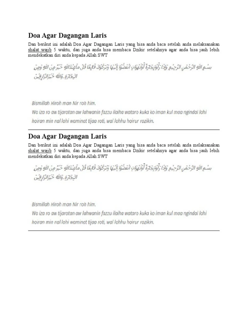 doa dhuha agar dagangan online laris manis: Panduan Lengkap