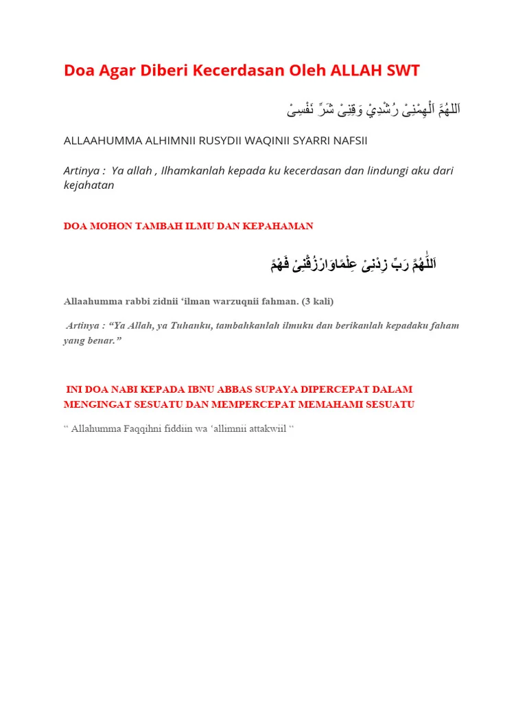 doa dhuha agar diberi kecerdasan finansial