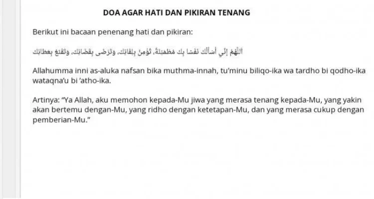 doa dhuha agar pikiran tenang