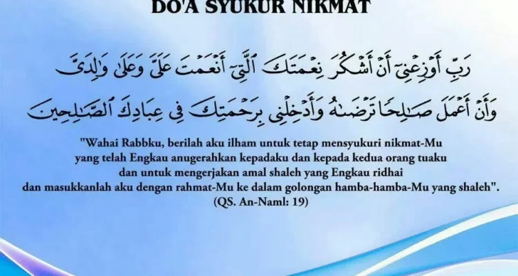 doa dhuha agar selalu bersyukur atas nikmat