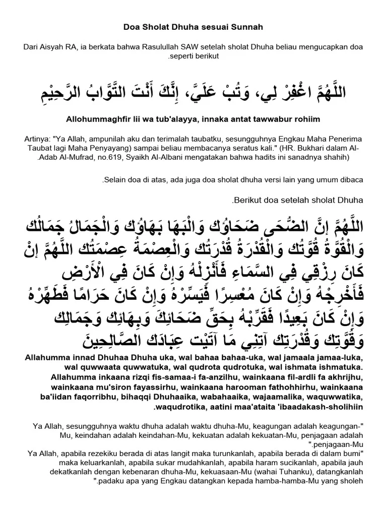 Doa Dhuha PDF: Cara Mendapatkan File yang Akurat dan Terpercaya