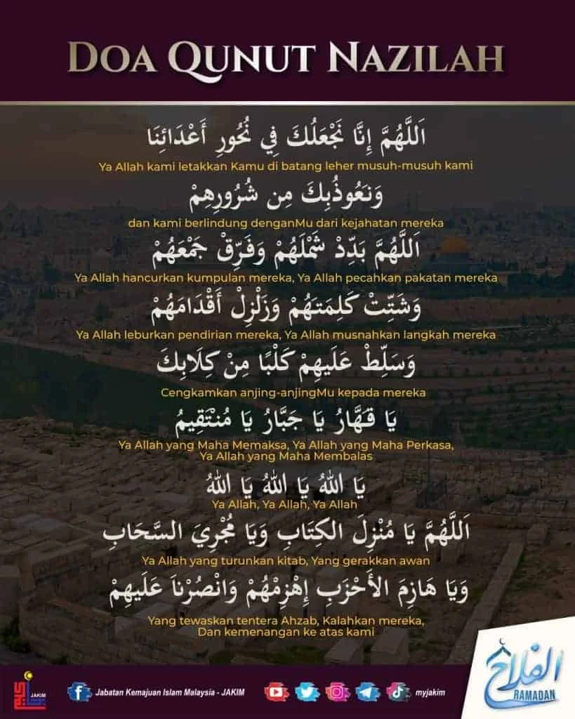 Doa Qunut Nazilah Lengkap Konten Islami Update Terbaru: Teks Arab, Latin, dan Arti