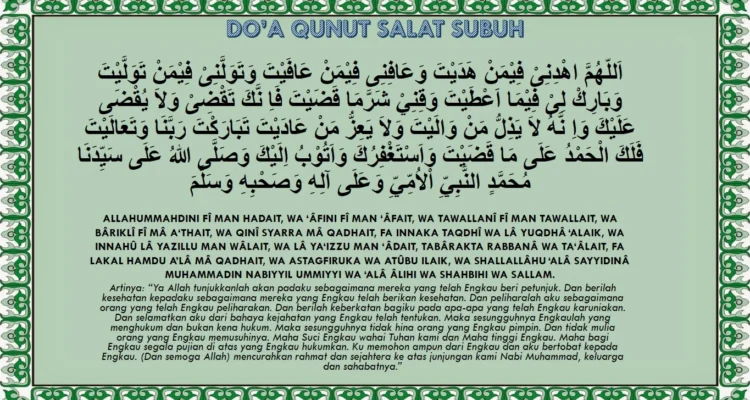 doa qunut subuh lengkap bacaan paling dicari hari ini