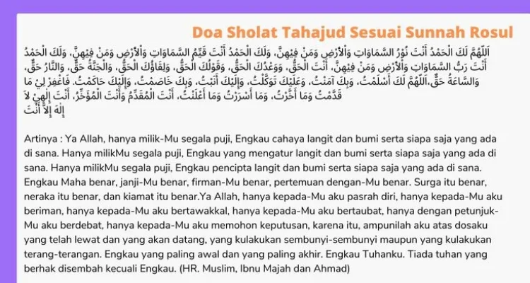 Doa Tahajud Sesuai Sunnah Rasul: Panduan Lengkap