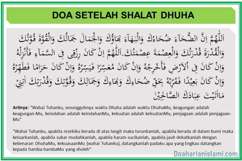 Manfaat Doa Setelah Sholat Dhuha