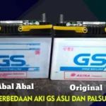 Perbandingan berat aki mobil GS Astra asli vs palsu