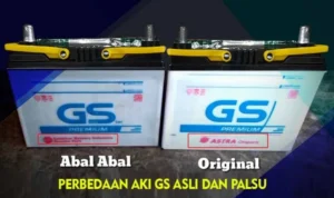 Perbandingan berat aki mobil GS Astra asli vs palsu