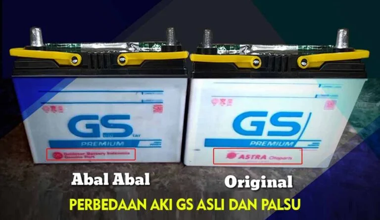 Perbandingan berat aki mobil GS Astra asli vs palsu
